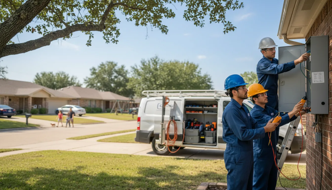 Certified electrician providing emergency electrical services in Weir, TX